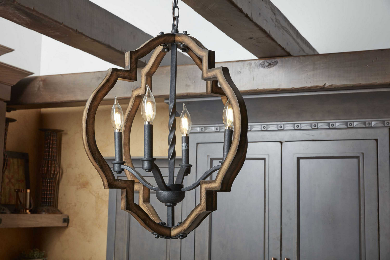 Progress Lighting - P4766-71 - Four Light Chandelier - Spicewood - Gilded Iron