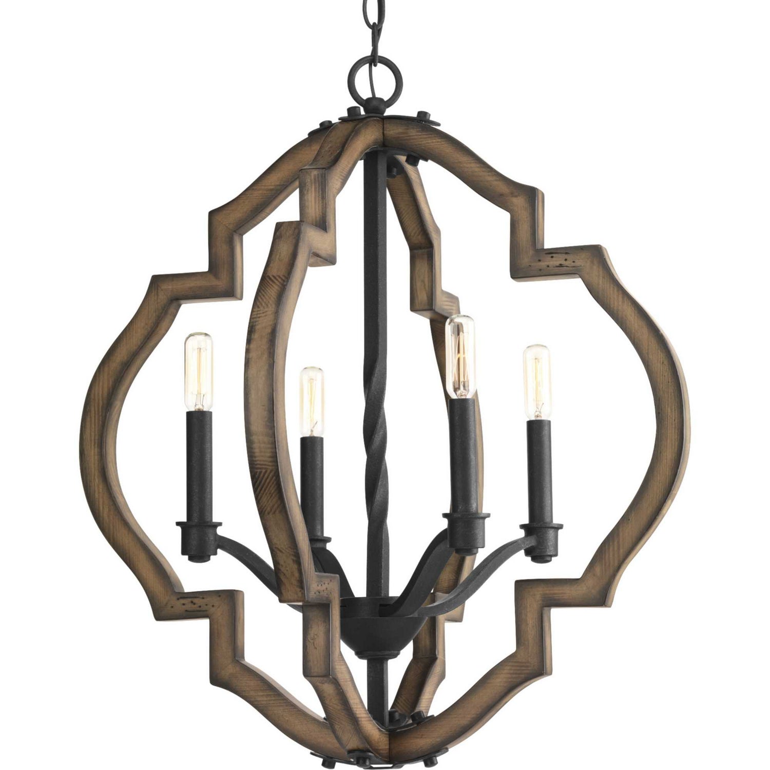 Progress Lighting - P4766-71 - Four Light Chandelier - Spicewood - Gilded Iron