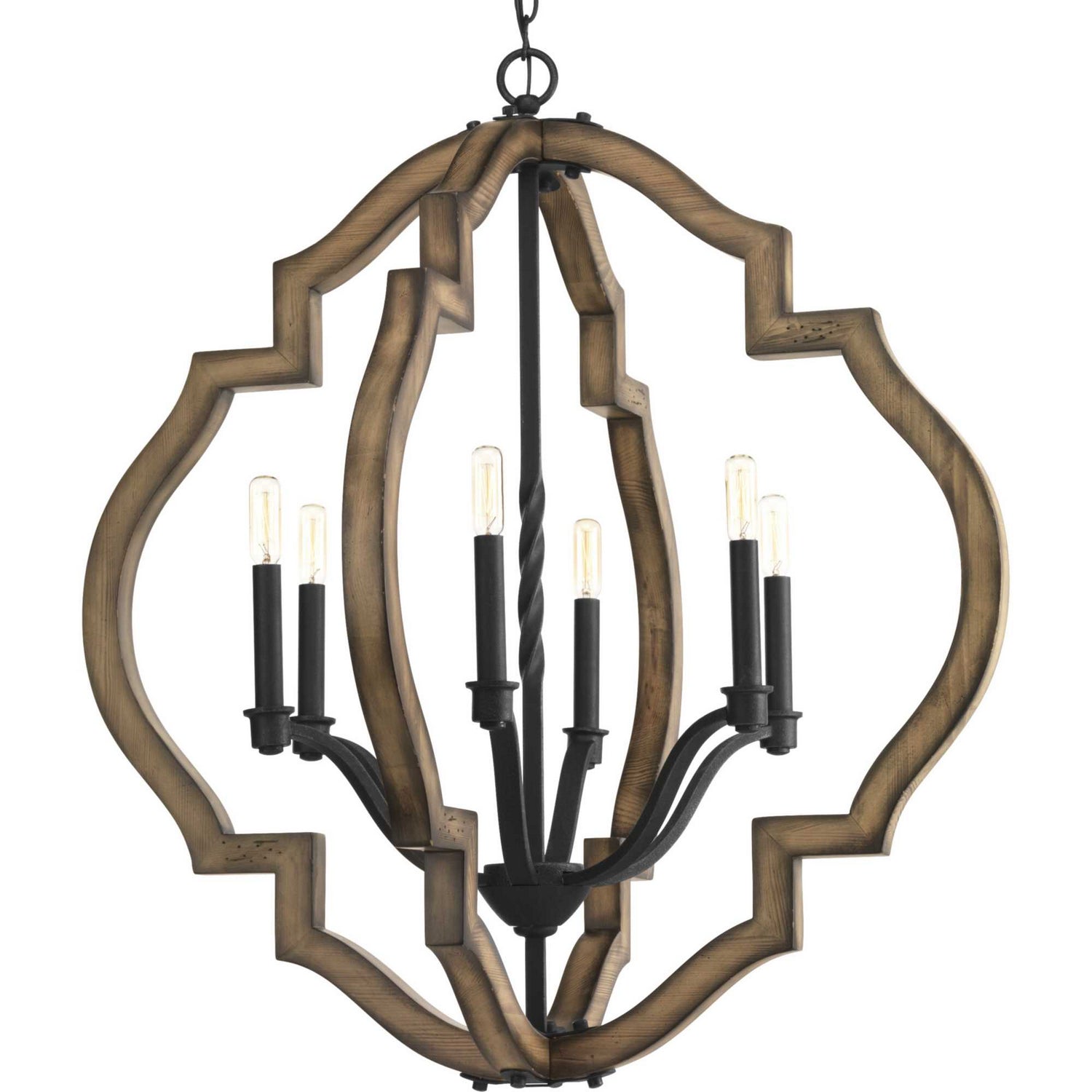 Progress Lighting - P4767-71 - Six Light Chandelier - Spicewood - Gilded Iron