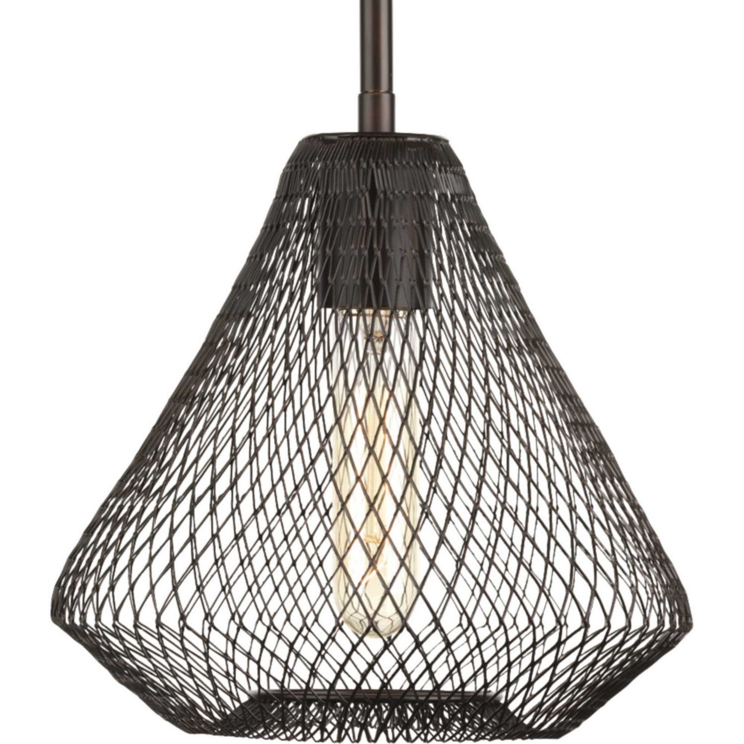 Progress Lighting - P5338-20 - One Light Mini Pendant - Mesh - Antique Bronze