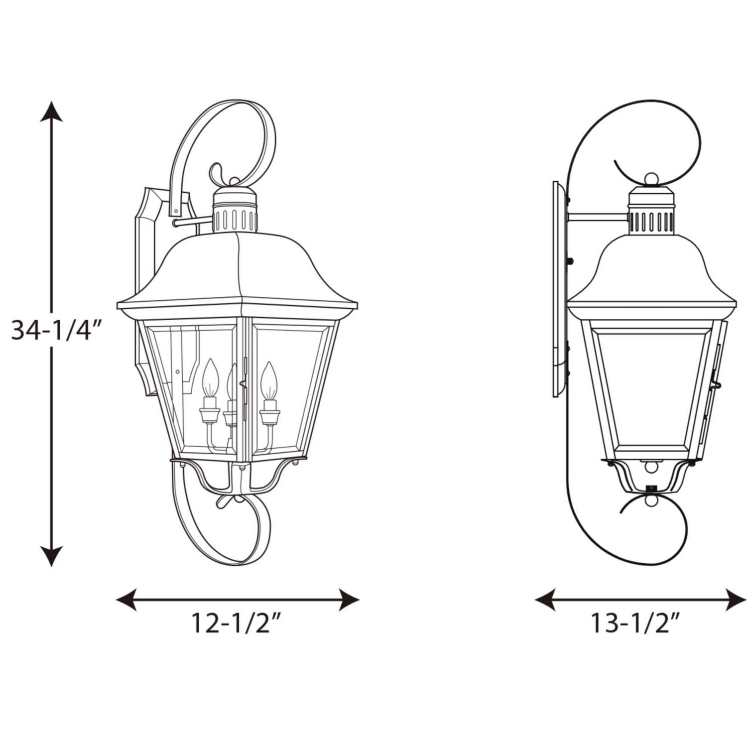 Progress Lighting - P5627-20 - Four Light Wall Lantern - Andover - Antique Bronze