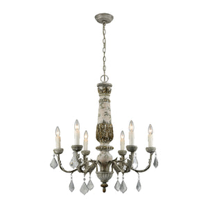 ELK Home - 1202-005 - Six Light Chandelier - Genevieve - Aged Gray