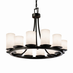 Justice Designs - CLD-8768-10-MBLK - 12 Light Chandelier - Clouds - Matte Black