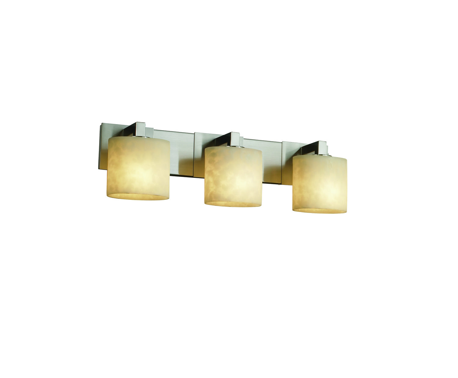 Justice Designs - CLD-8923-30-NCKL - Three Light Bath Bar - Clouds - Brushed Nickel