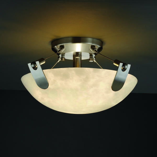 Justice Designs - CLD-9610-35-NCKL-LED2-2000 - LED Semi-Flush Mount - Clouds - Brushed Nickel