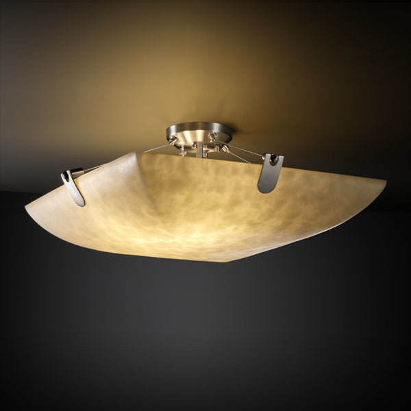 Justice Designs - CLD-9611-25-NCKL-LED3-3000 - LED Semi-Flush Mount - Clouds - Brushed Nickel