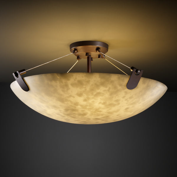 Justice Designs - CLD-9611-35-DBRZ-LED3-3000 - LED Semi-Flush Mount - Clouds - Dark Bronze