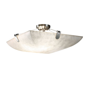 Justice Designs - CLD-9612-25-NCKL-LED5-5000 - LED Semi-Flush Mount - Clouds - Brushed Nickel