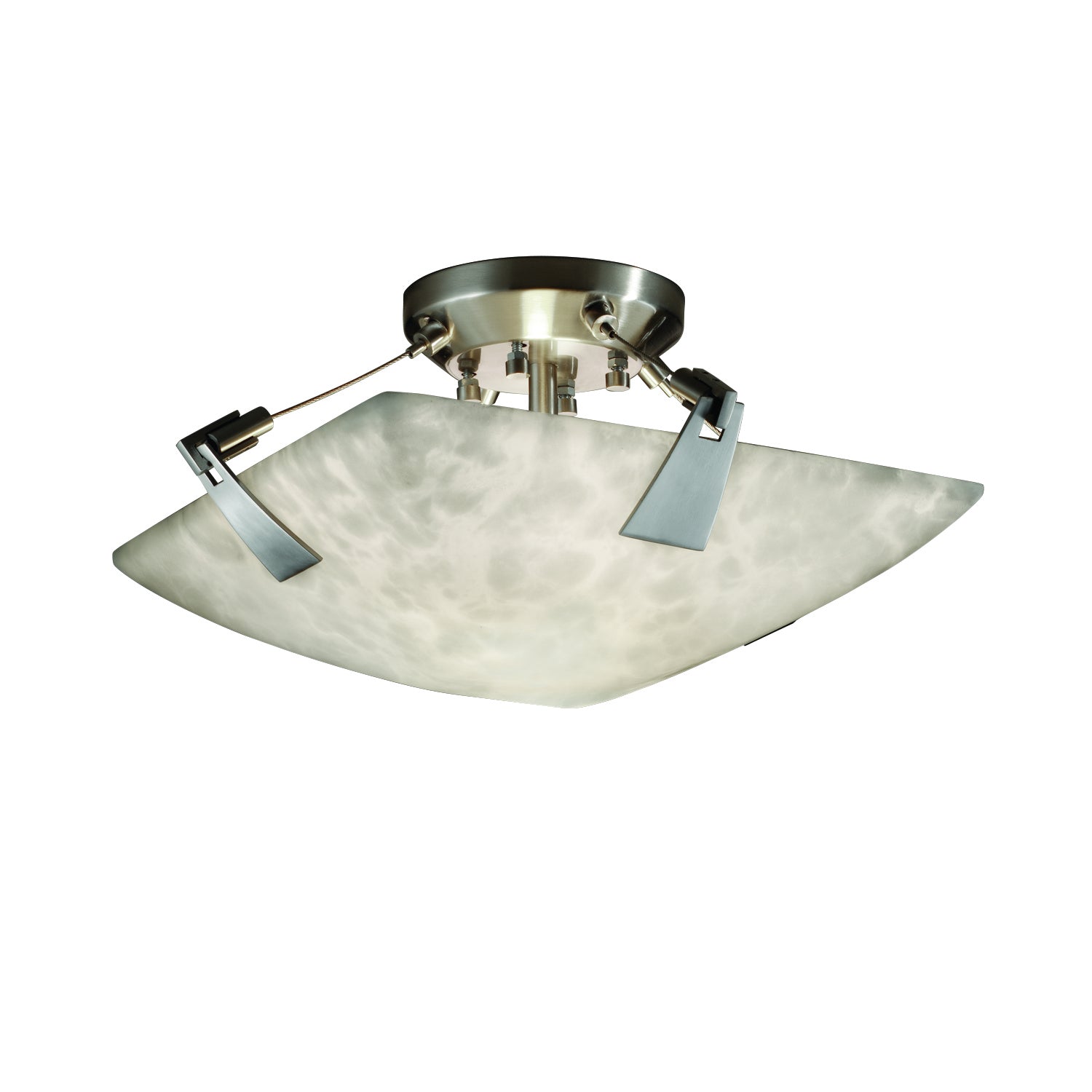 Justice Designs - CLD-9630-25-NCKL-LED2-2000 - LED Semi-Flush Mount - Clouds - Brushed Nickel