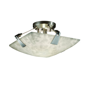 Justice Designs - CLD-9630-25-NCKL-LED2-2000 - LED Semi-Flush Mount - Clouds - Brushed Nickel