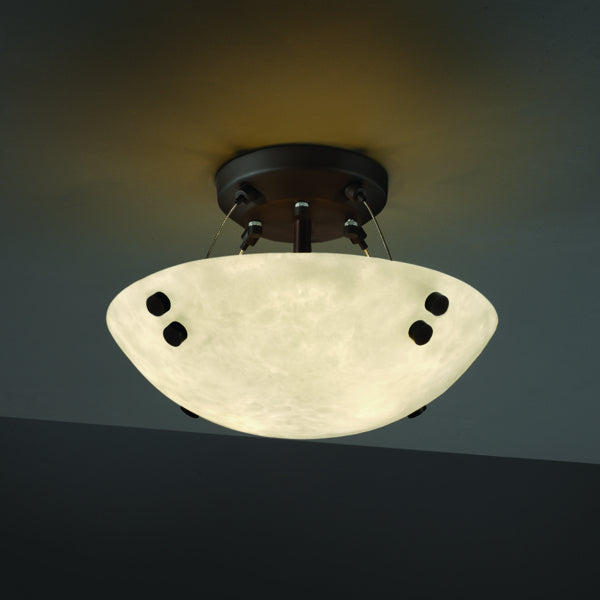 Justice Designs - CLD-9650-35-DBRZ-F1-LED2-2000 - LED Semi-Flush Mount - Clouds - Dark Bronze