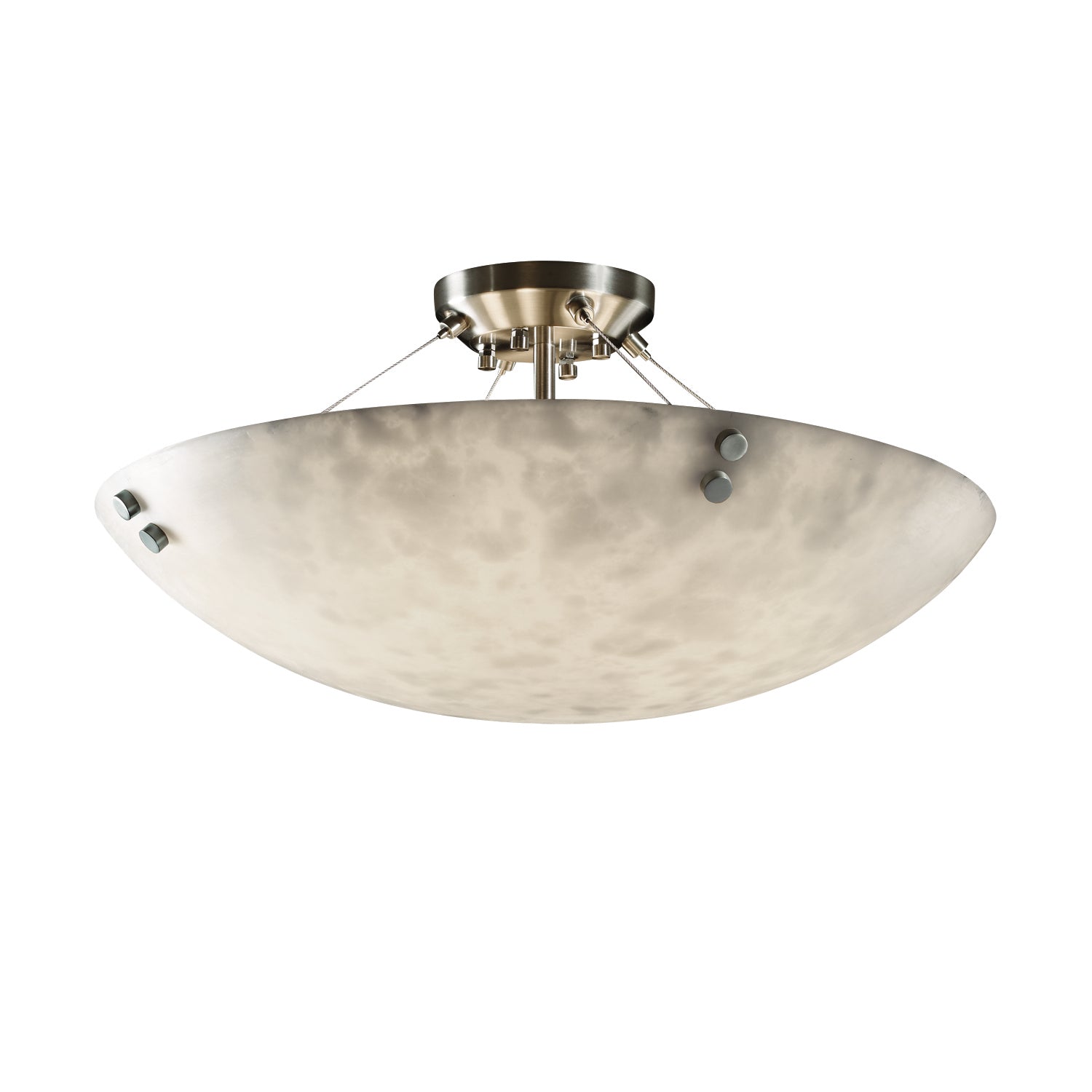 Justice Designs - CLD-9652-35-NCKL-F1-LED5-5000 - LED Semi-Flush Mount - Clouds - Brushed Nickel