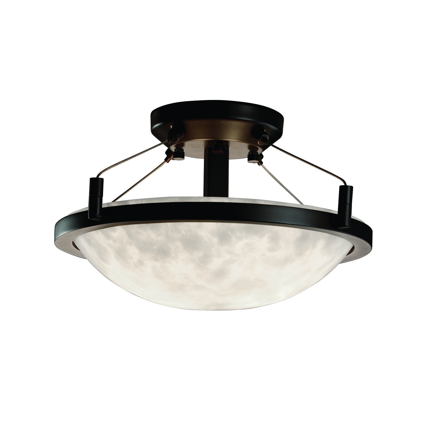 Justice Designs - CLD-9680-35-DBRZ-LED2-2000 - LED Semi-Flush Mount - Clouds - Dark Bronze