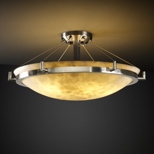 Justice Designs - CLD-9682-35-NCKL-LED5-5000 - LED Semi-Flush Mount - Clouds - Brushed Nickel