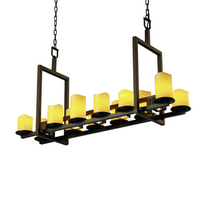 Justice Designs - CNDL-8720-14-AMBR-DBRZ - 17 Light Chandelier - CandleAria - Dark Bronze