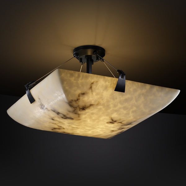 Justice Designs - FAL-9631-25-MBLK-LED3-3000 - LED Semi-Flush Mount - LumenAria - Matte Black