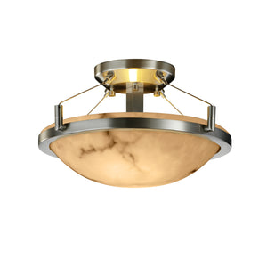 Justice Designs - FAL-9680-35-NCKL-LED2-2000 - LED Semi-Flush Mount - LumenAria - Brushed Nickel