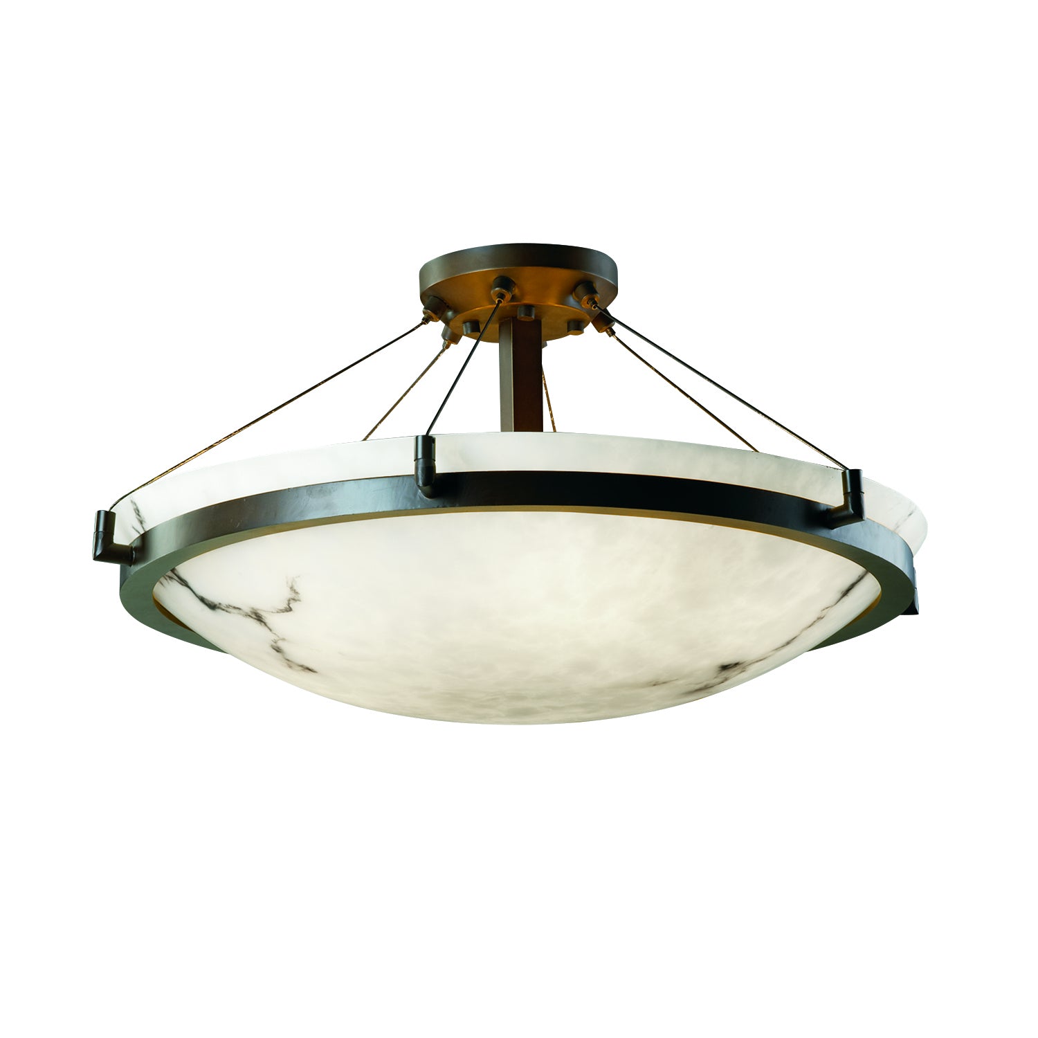 Justice Designs - FAL-9682-35-NCKL-LED5-5000 - LED Semi-Flush Mount - LumenAria - Brushed Nickel