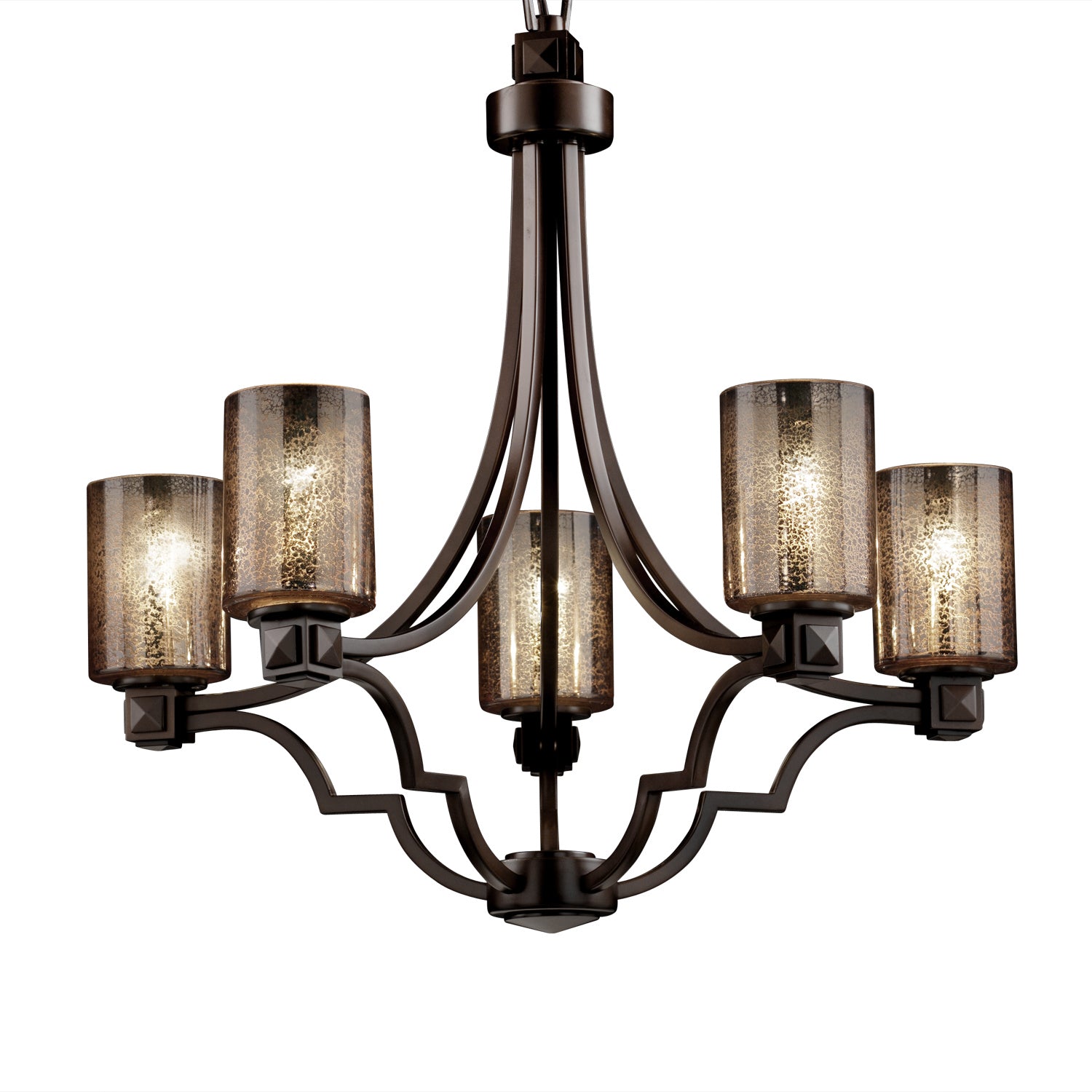 Justice Designs - FSN-8500-10-MROR-DBRZ - Five Light Chandelier - Fusion - Dark Bronze