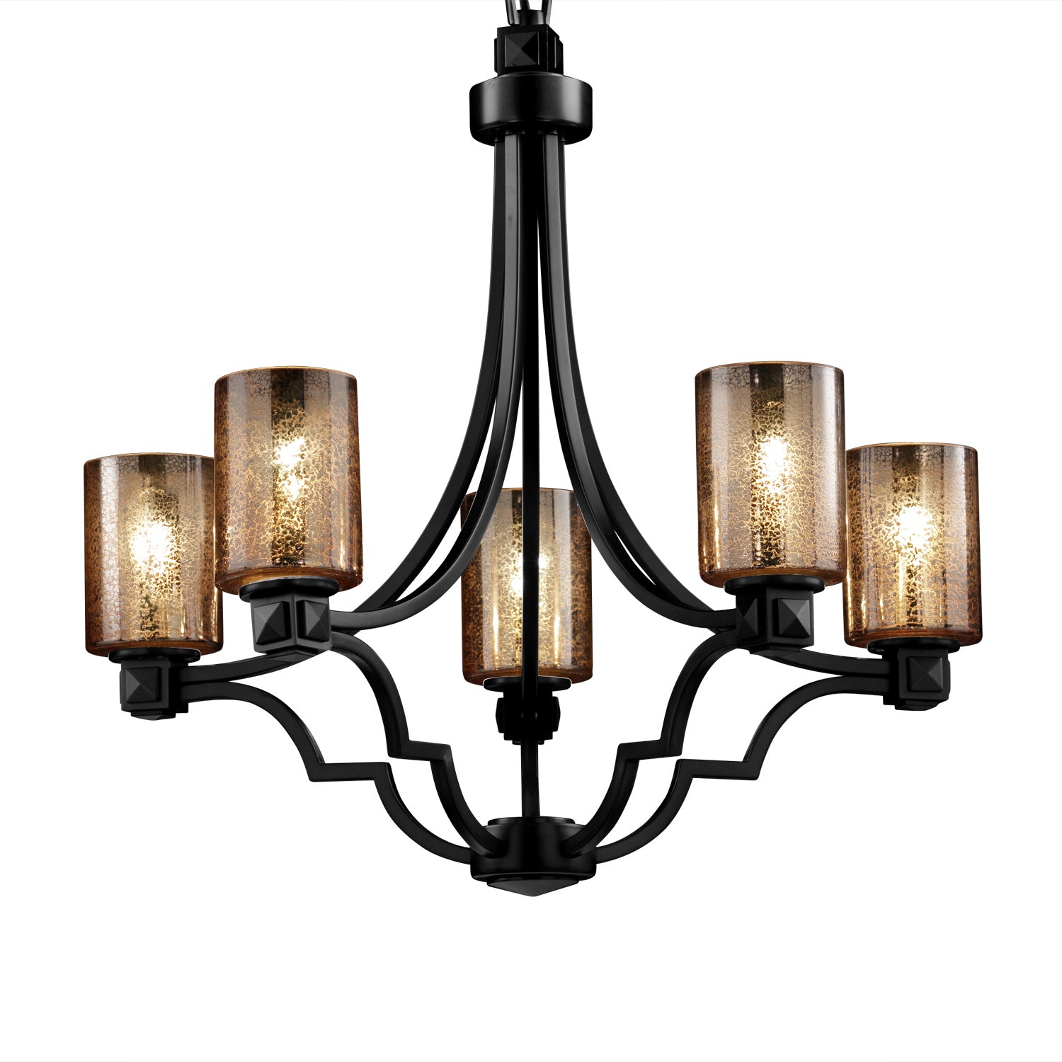 Justice Designs - FSN-8500-10-MROR-MBLK - Five Light Chandelier - Fusion - Matte Black