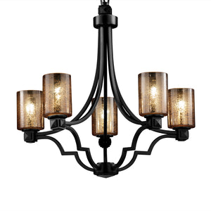 Justice Designs - FSN-8500-10-MROR-MBLK - Five Light Chandelier - Fusion - Matte Black