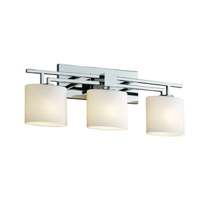 Justice Designs - FSN-8703-30-OPAL-CROM - Three Light Bath Bar - Fusion - Polished Chrome