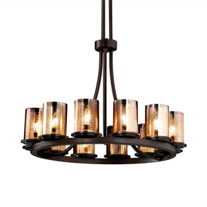 Justice Designs - FSN-8763-10-MROR-DBRZ - 12 Light Chandelier - Fusion - Dark Bronze