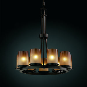 Justice Designs - FSN-8766-10-CRML-DBRZ - Nine Light Chandelier - Fusion - Dark Bronze