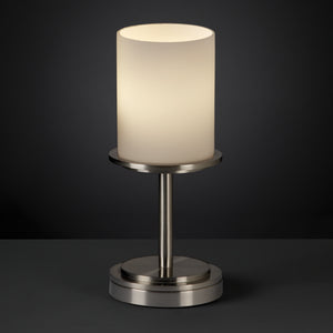 Justice Designs - FSN-8798-10-OPAL-NCKL - One Light Table Lamp - Fusion - Brushed Nickel