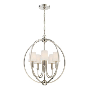 Crystorama - 2247-PN - Five Light Chandelier - Sylvan - Polished Nickel