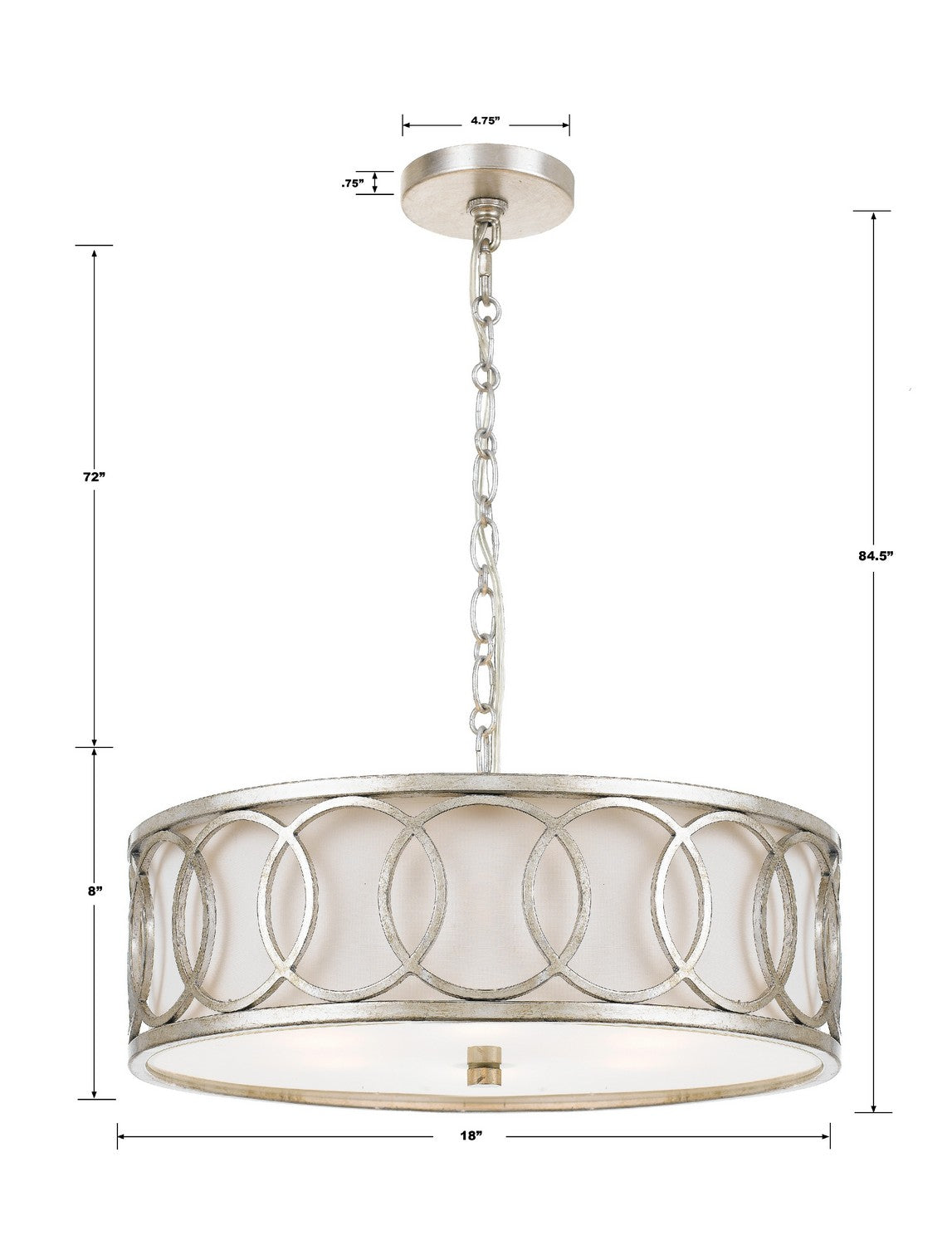 Crystorama - 287-SA - Six Light Chandelier - Graham - Antique Silver