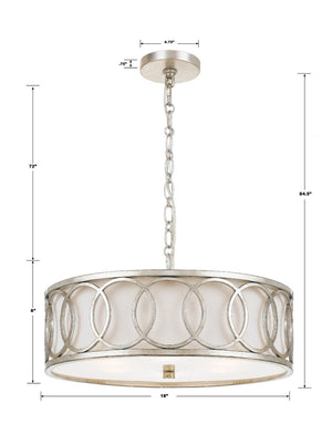 Crystorama - 287-SA - Six Light Chandelier - Graham - Antique Silver