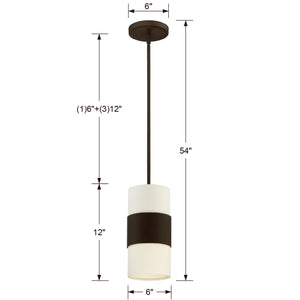 Crystorama - 290-DB - One Light Pendant - Grayson - Dark Bronze