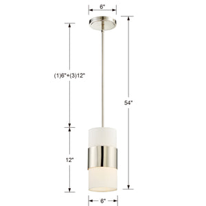 Crystorama - 290-PN - One Light Pendant - Grayson - Polished Nickel