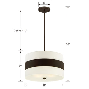 Crystorama - 295-DB - Three Light Chandelier - Grayson - Dark Bronze