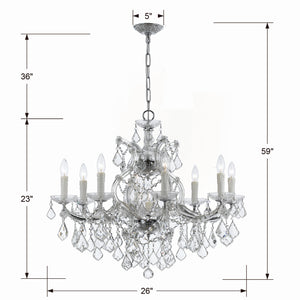 Crystorama - 4408-CH-CL-S - Nine Light Chandelier - Maria Theresa - Polished Chrome