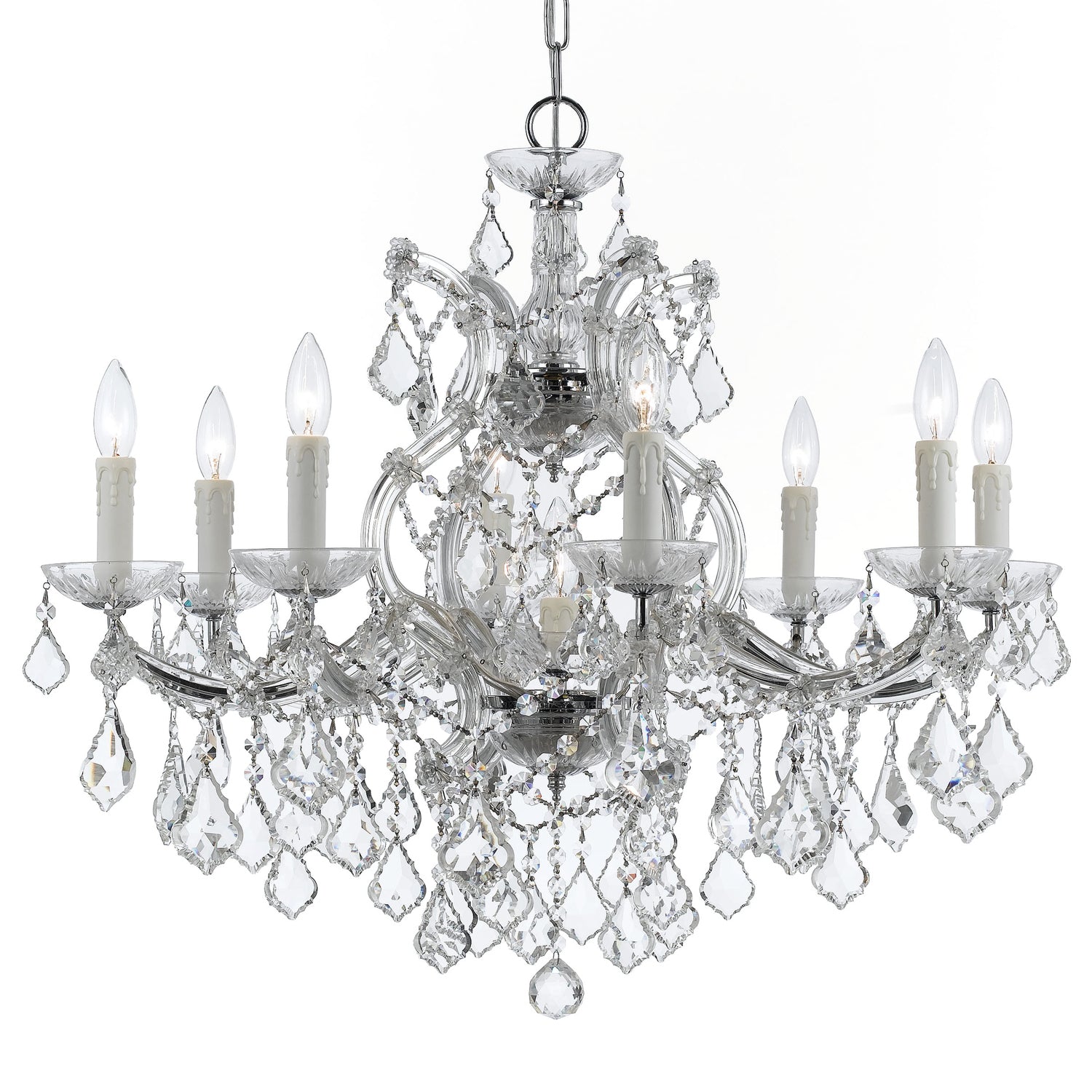 Crystorama - 4408-CH-CL-S - Nine Light Chandelier - Maria Theresa - Polished Chrome