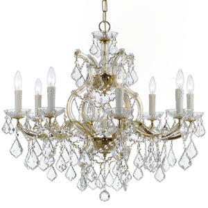 Crystorama - 4408-GD-CL-SAQ - Nine Light Chandelier - Maria Theresa - Gold