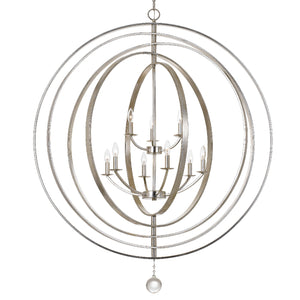 Crystorama - 587-SA - Nine Light Chandelier - Luna - Antique Silver