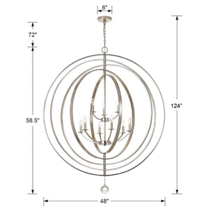 Crystorama - 587-SA - Nine Light Chandelier - Luna - Antique Silver