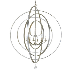 Crystorama - 587-SA - Nine Light Chandelier - Luna - Antique Silver