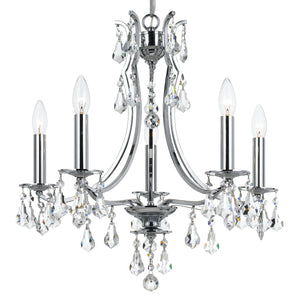 Crystorama - 5935-CH-CL-MWP - Five Light Mini Chandelier - Cedar - Polished Chrome