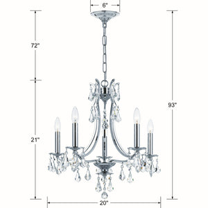 Crystorama - 5935-CH-CL-MWP - Five Light Mini Chandelier - Cedar - Polished Chrome