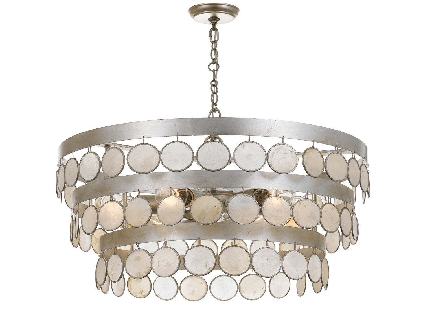 Crystorama - 6006-SA - Six Light Chandelier - Coco - Antique Silver