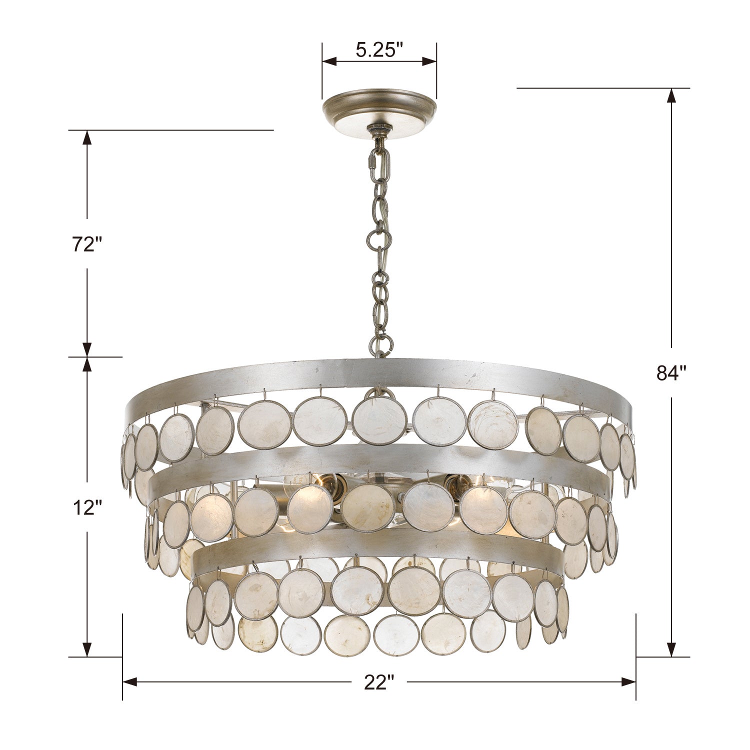 Crystorama - 6006-SA - Six Light Chandelier - Coco - Antique Silver