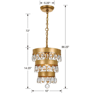 Crystorama - 6103-GA - One Light Mini Chandelier - Perla - Antique Gold