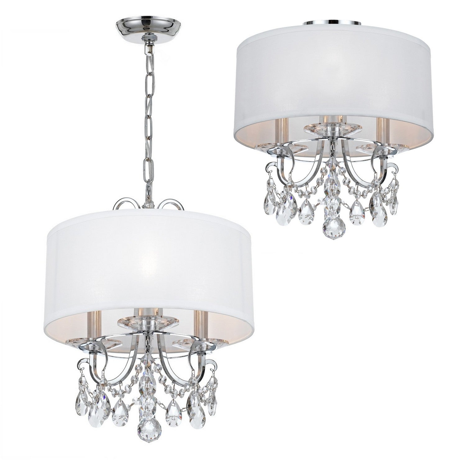 Crystorama - 6623-CH-CL-MWP - Three Light Mini Chandelier - Othello - Polished Chrome