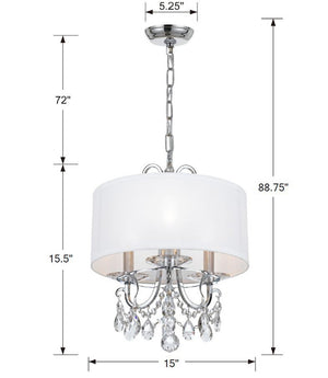 Crystorama - 6623-CH-CL-MWP - Three Light Mini Chandelier - Othello - Polished Chrome