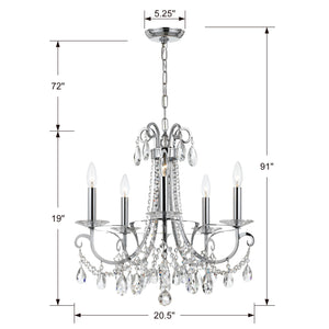 Crystorama - 6825-CH-CL-MWP - Five Light Chandelier - Othello - Polished Chrome