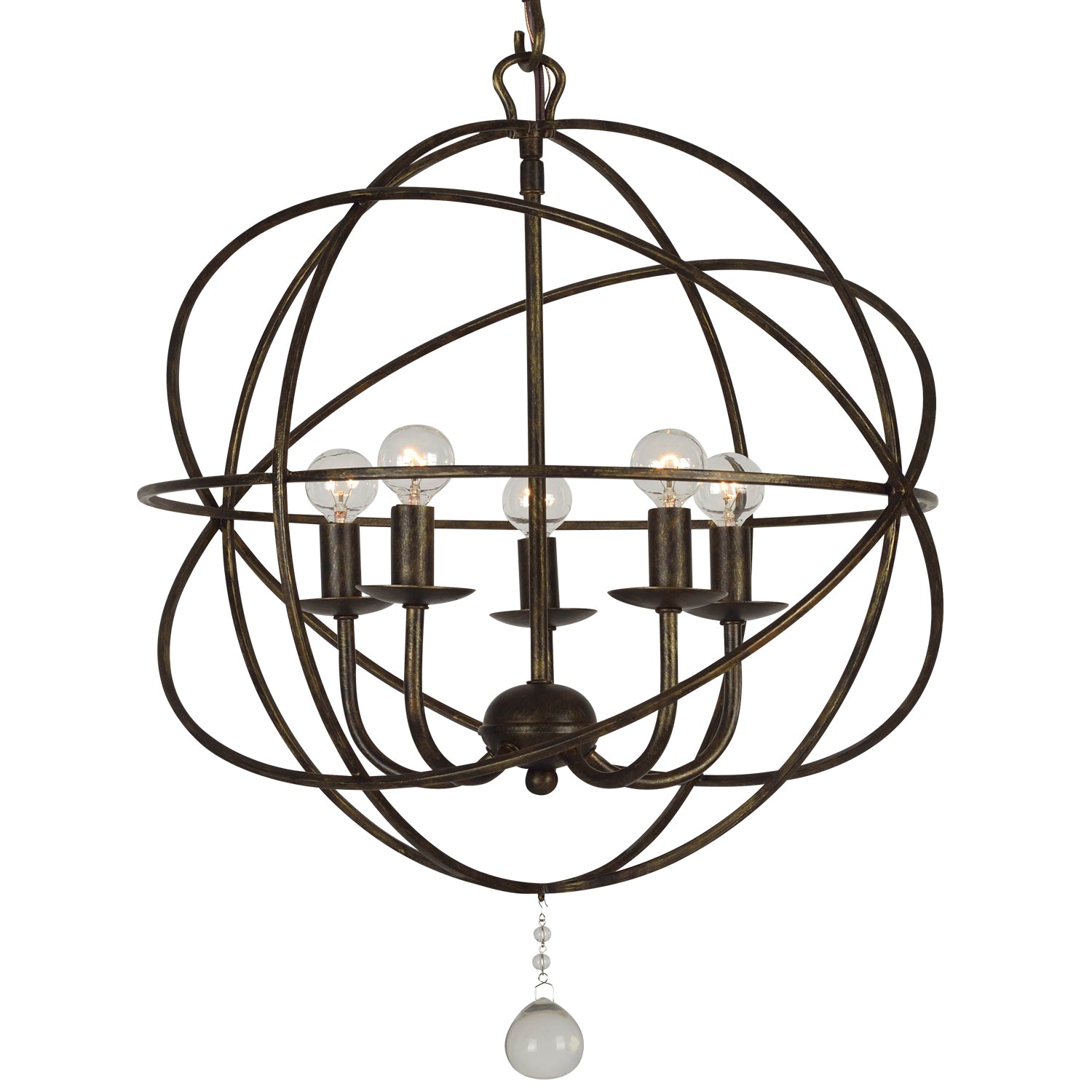 Crystorama - 9224-EB - Five Light Mini Chandelier - Solaris - English Bronze